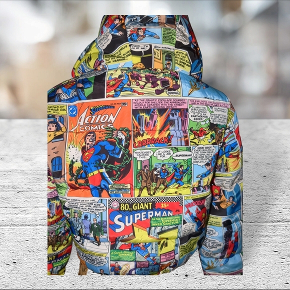 Forever 21 hooded DC comic Book jacket/hoodie/puffer coat size M🎉hp🎉 - Picture 9 of 15